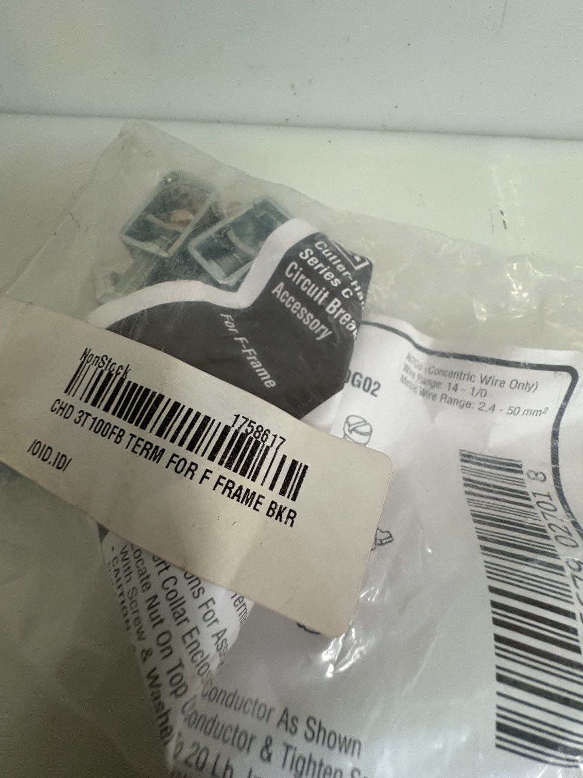 CUTLER HAMMER TERMINAL KIT #ST100FB 624B1006022