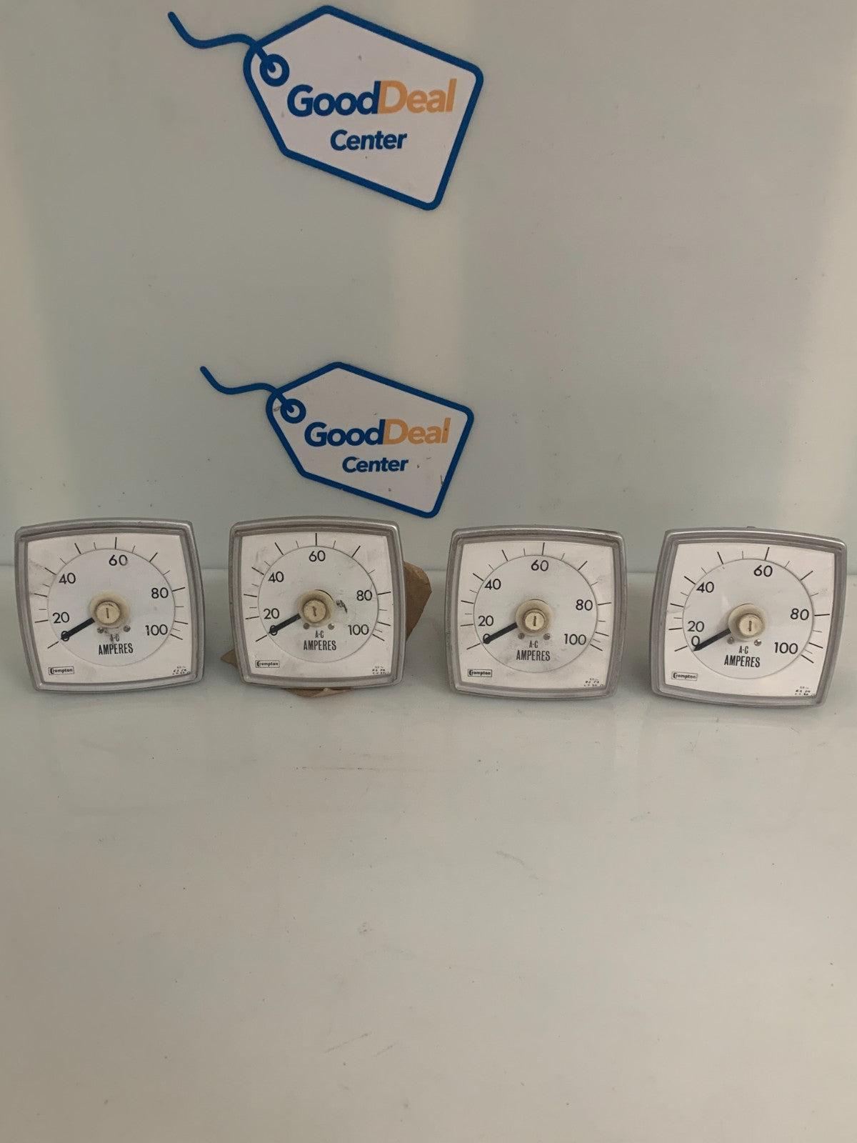 LOT OF 4 CROMPTON INST 0-100 PANEL AMP METER0