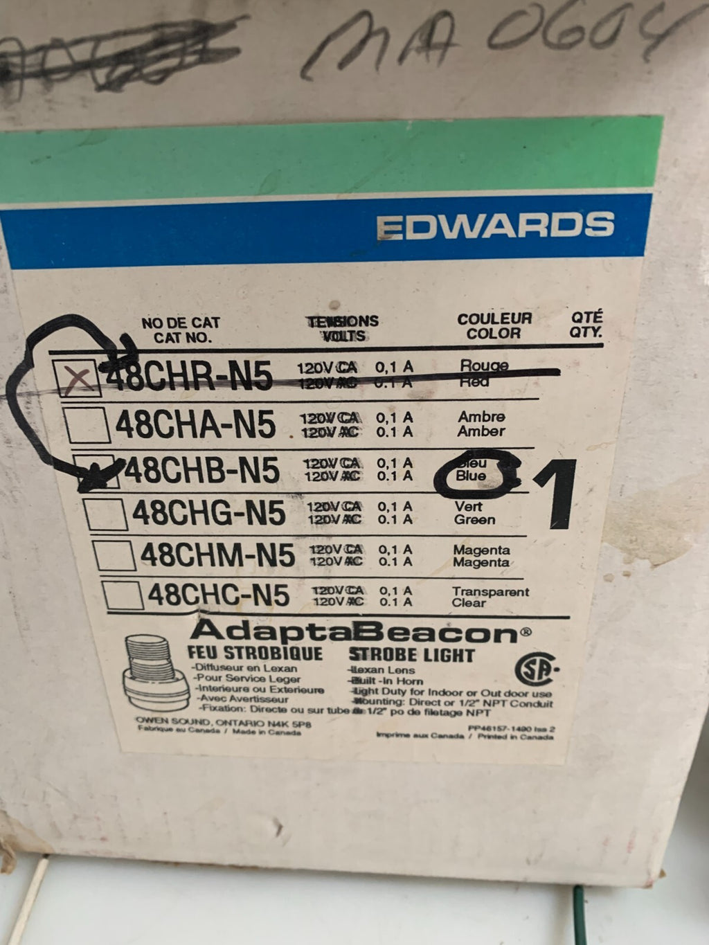 EDWARDS BLEU STROBE LIGHT 48CH BN51