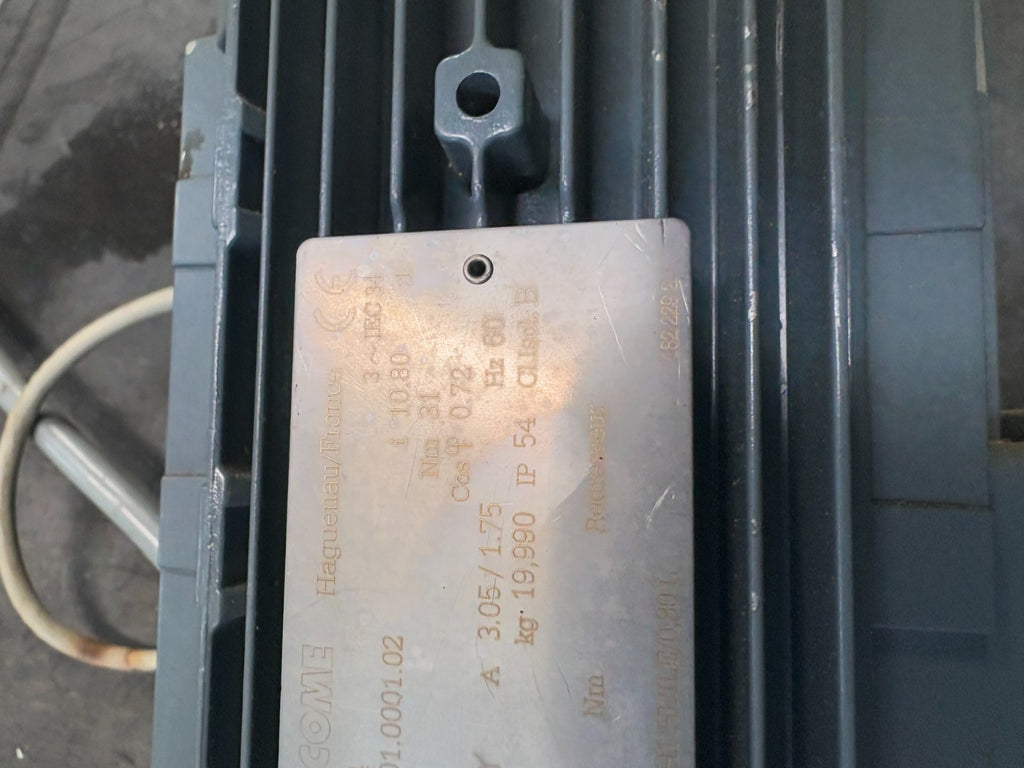 SEW EURODRIVE CONVEYOR MOTOR 11" SAZ47 DT80K4 W/BAUMER ELECT. ENCODER BHF