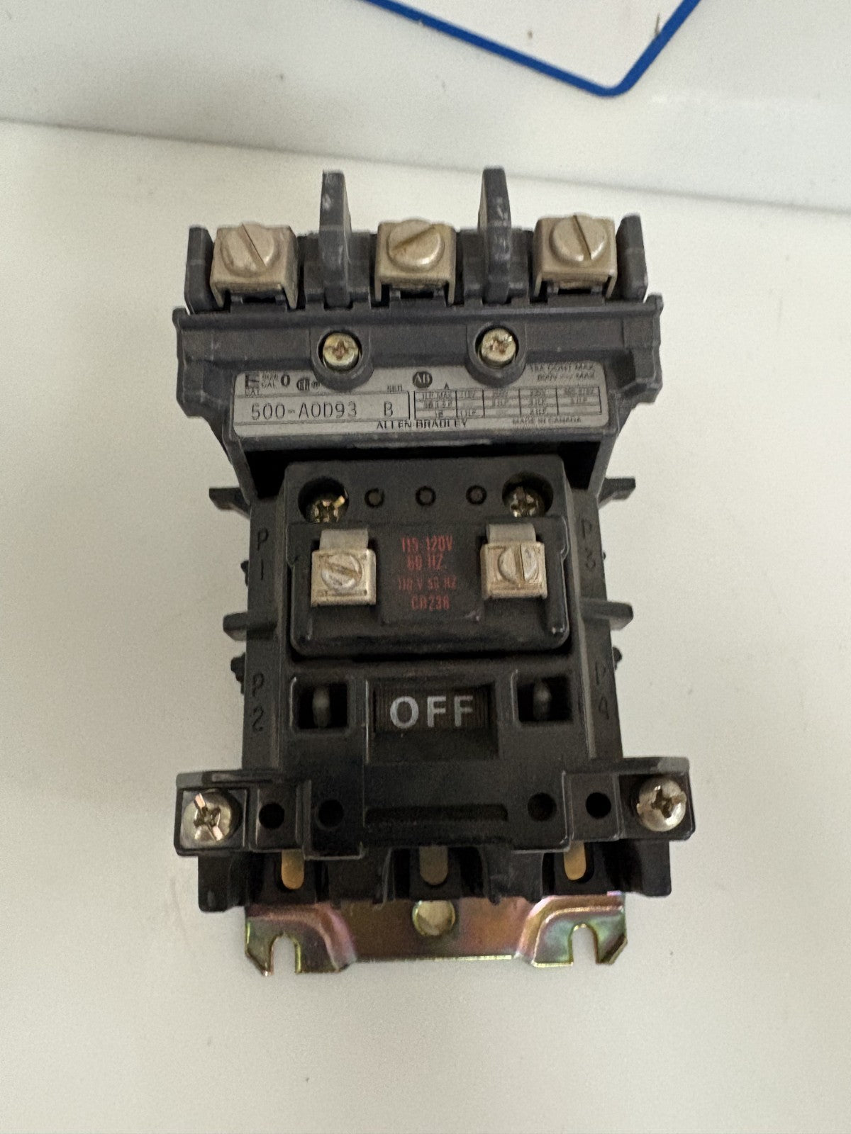 ALLEN BRADLEY CONTACTOR 500-AOD93 B