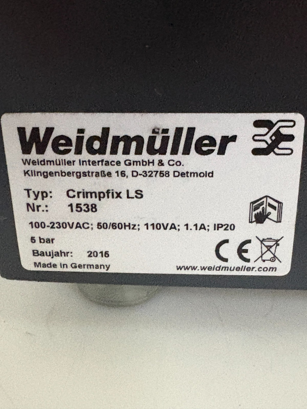 WEIDMULLER AUTOMATIC STRIPPER AND CRIMPER CRIMPIX LS 1538 W/ 3 EXTRA BOWLS1