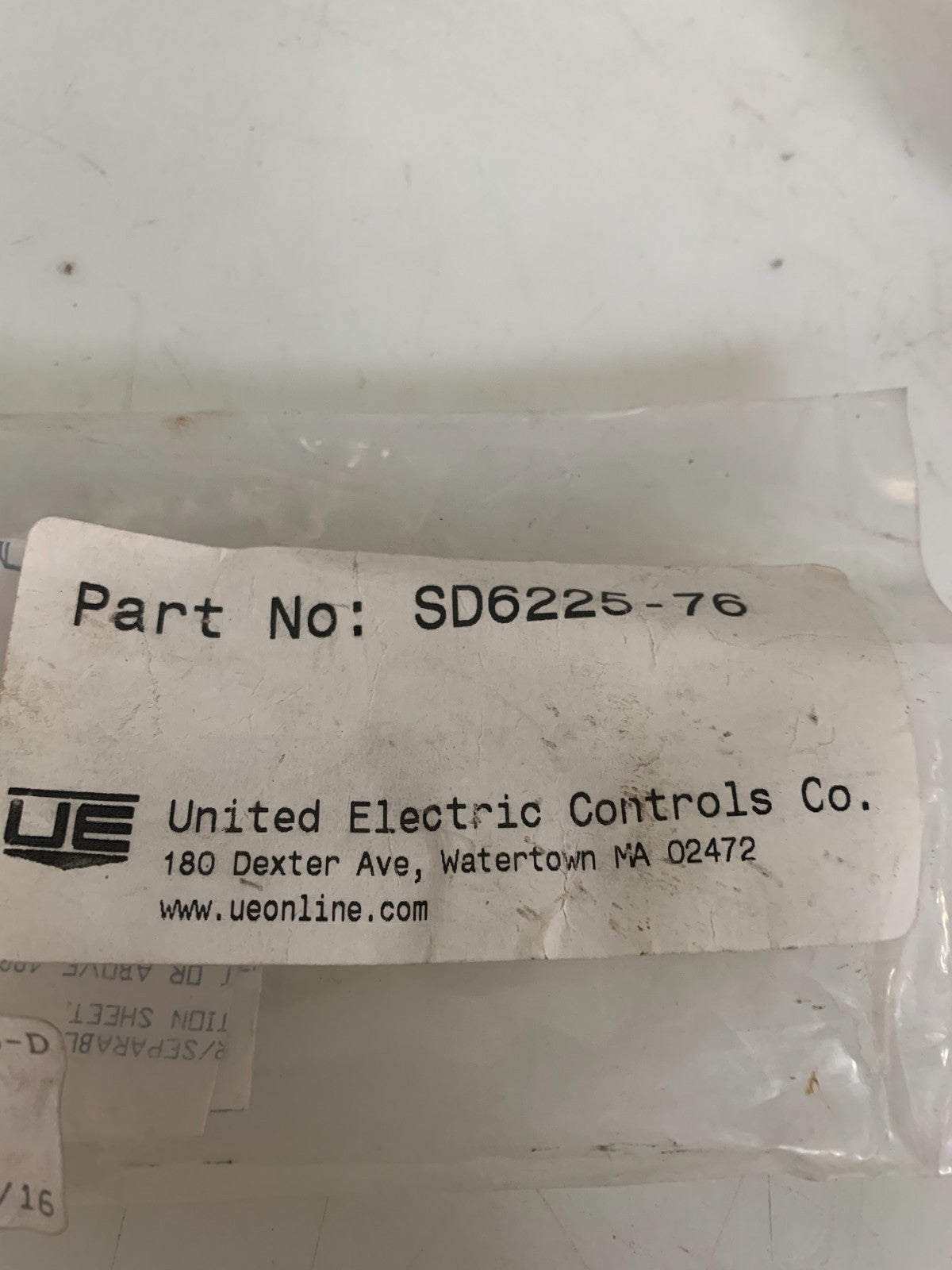UNITED ELECTRIC CONTROLS WELL SS TEMPERATURE SWITCH SD6225-76