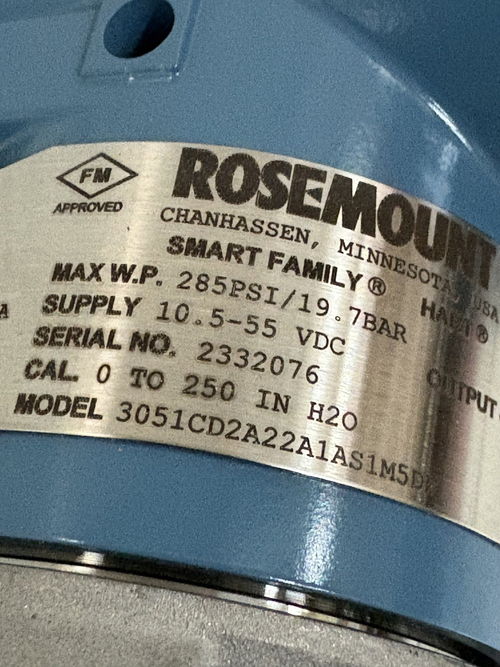 EMERSON ROSEMOUNT SMART FAMILY PRESSURE TRANSMITTER 3051CD2A22A1AS1M5DF2