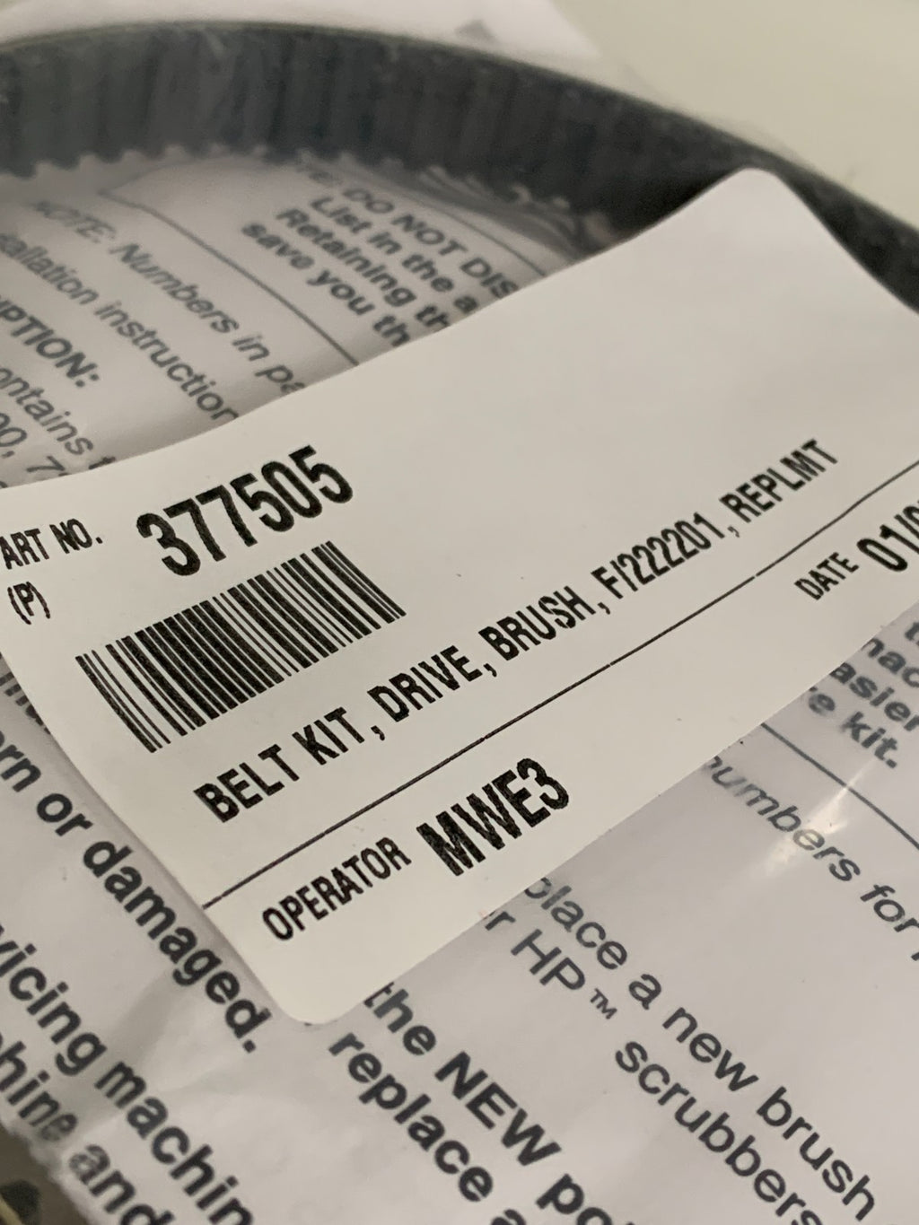 TENNANT DRIVE BELT #377505