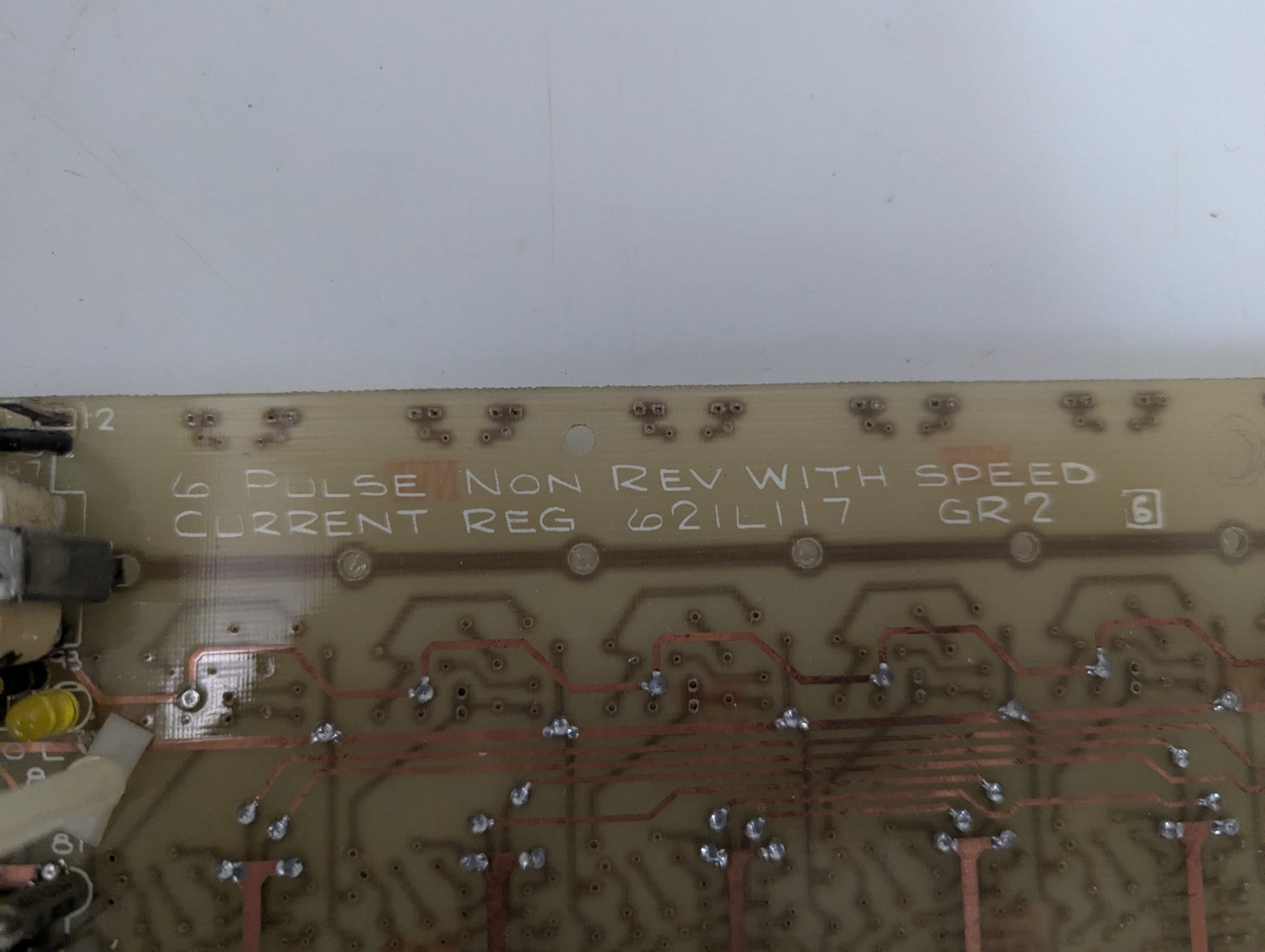 GENERAL ELECTRIC 6 PULSE SPEED CURRENT NON REV. CIRCUIT BOARD #621L117 GR2