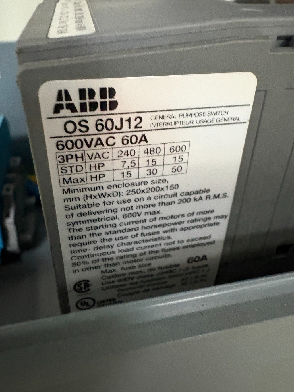 MENNEKES FUSIBLE INTERLOCKED RECEPTACLES ME560MIFS W/ABB 05 60J125