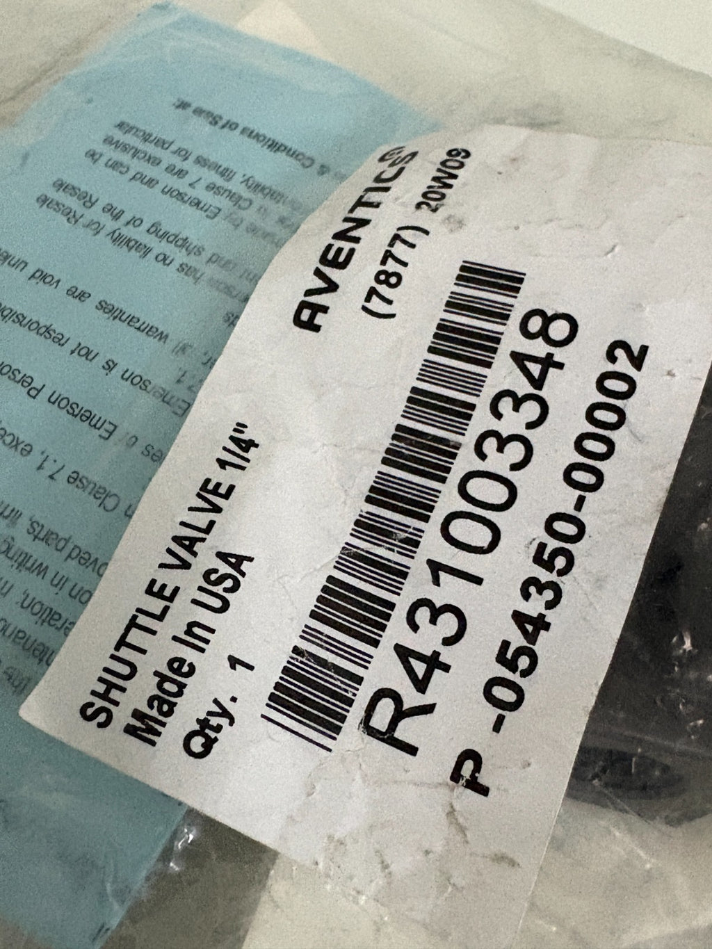 AVENTICS REXROTH SHUTTLE VALVE 1/4 P-054350-000022