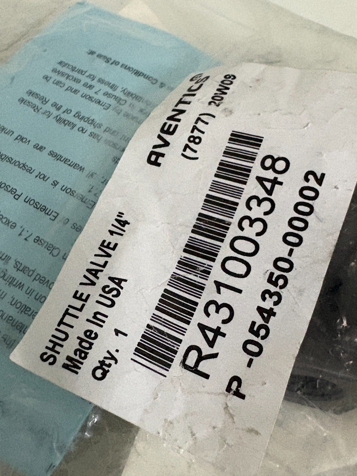 AVENTICS REXROTH SHUTTLE VALVE 1/4 P-054350-000022