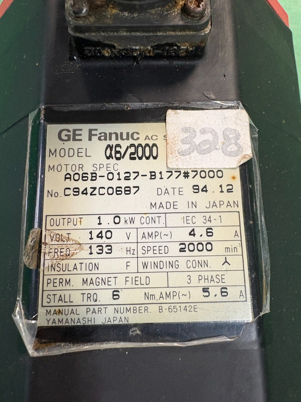 GE FANUC SERVO MOTOR A06B-0127-B177#7000
