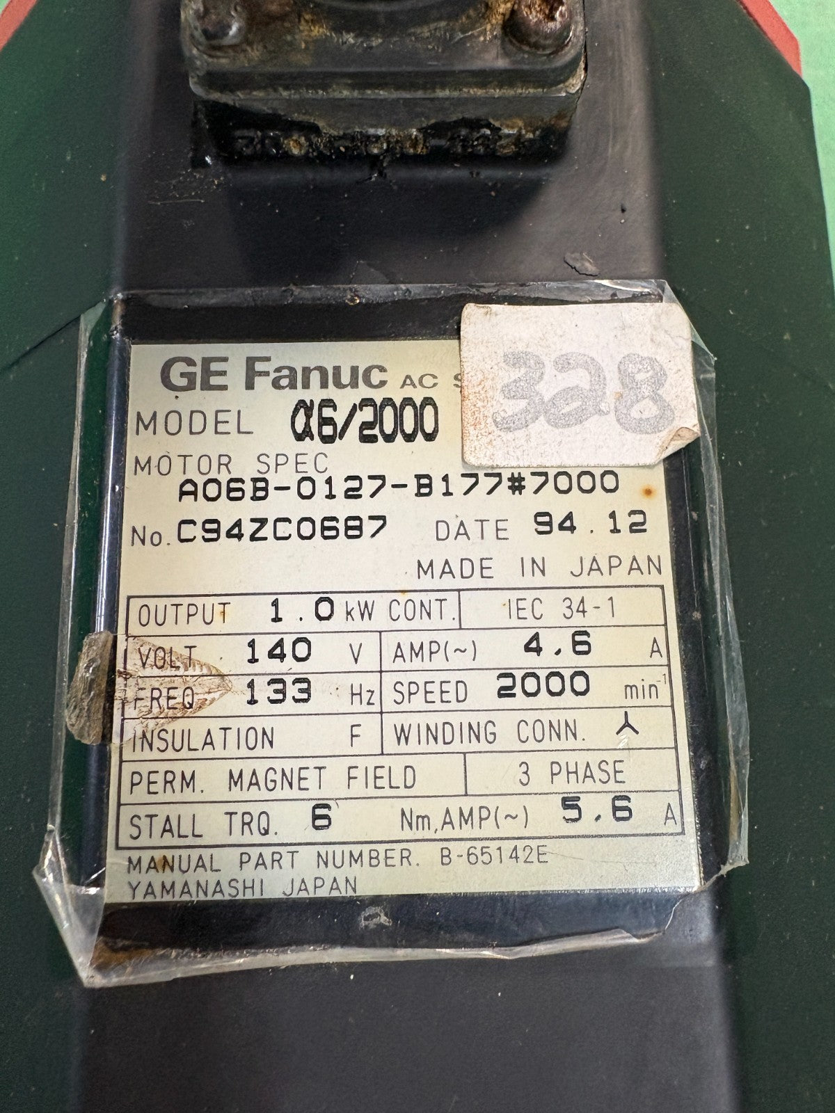 GE FANUC SERVO MOTOR A06B-0127-B177#7000
