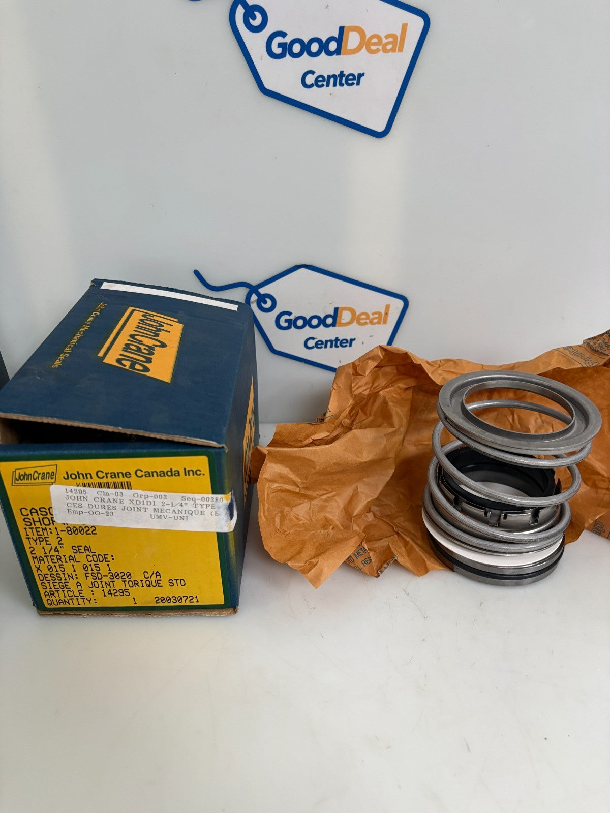 JOHN CRANE MECHANICAL SEAL TYPE 2 2 1/4" FSD-3020 #1-80022 #14295