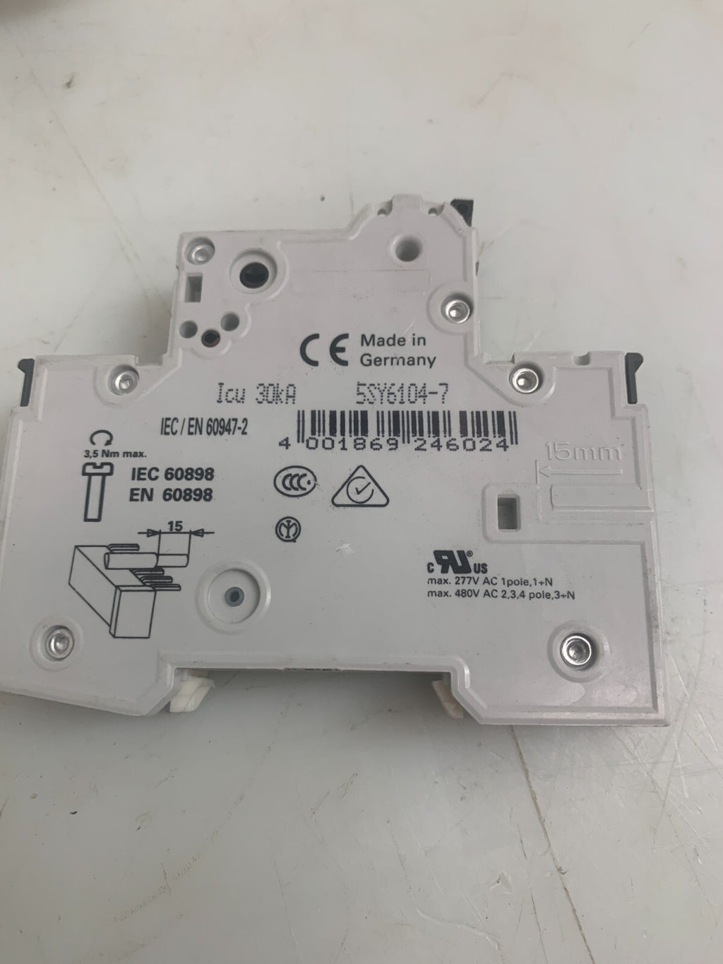 SIEMENS MCB C4  Circuit Breaker  5SY6104-7  (Lot of 5)