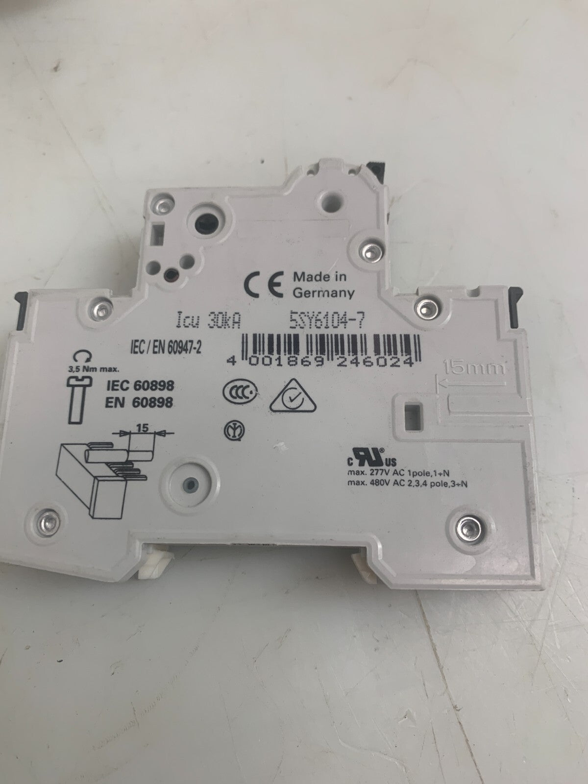 SIEMENS MCB C4  Circuit Breaker  5SY6104-7  (Lot of 5)
