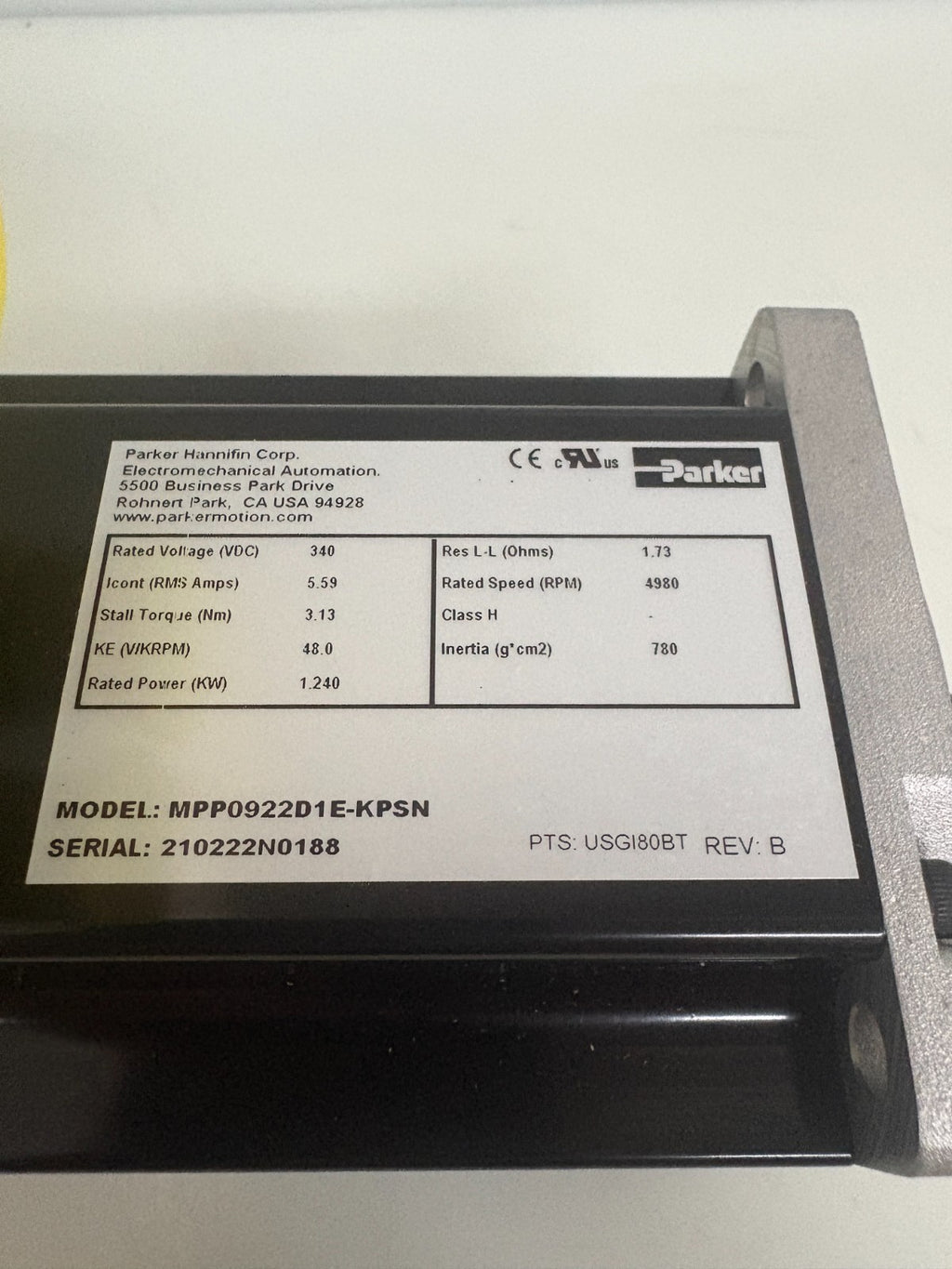 PARKER SERVO MOTOR MPP0922D1E-KPSN 1