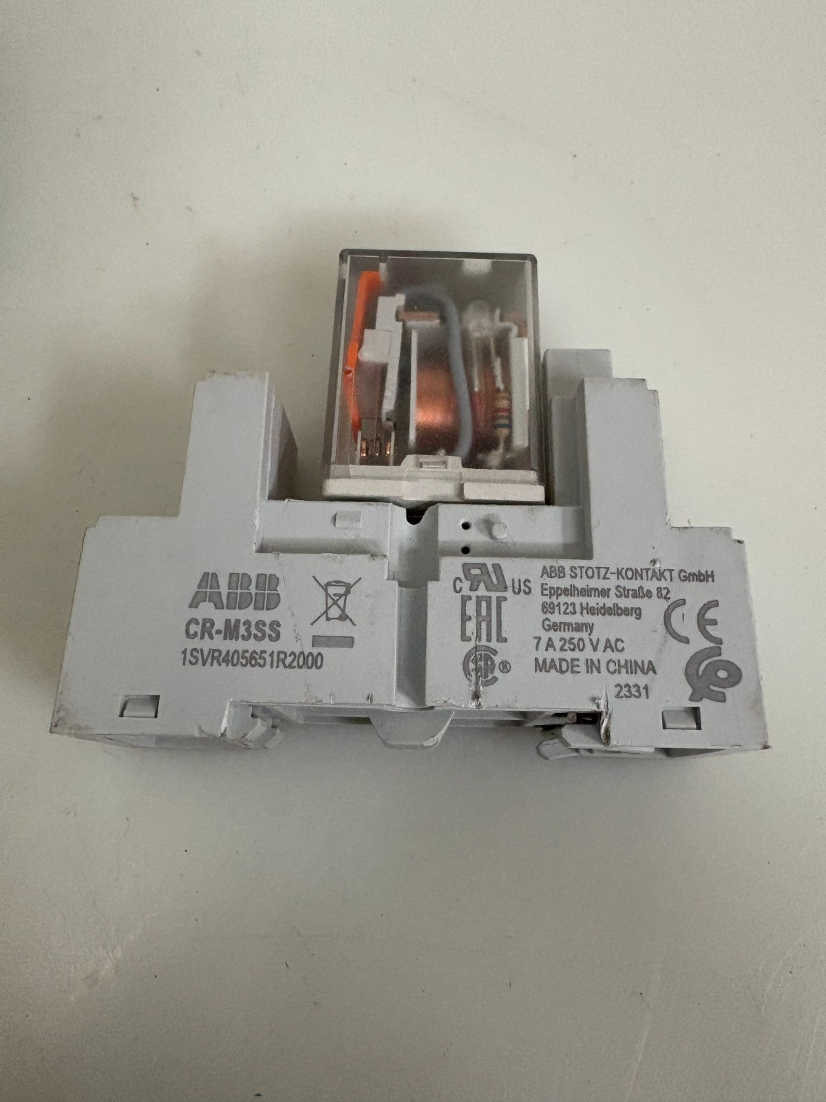 LOT OF 2 ABB FUSE RELAY CR-M024DC2L W/ABB CR-M3SS BASE AND CR-P/M 222