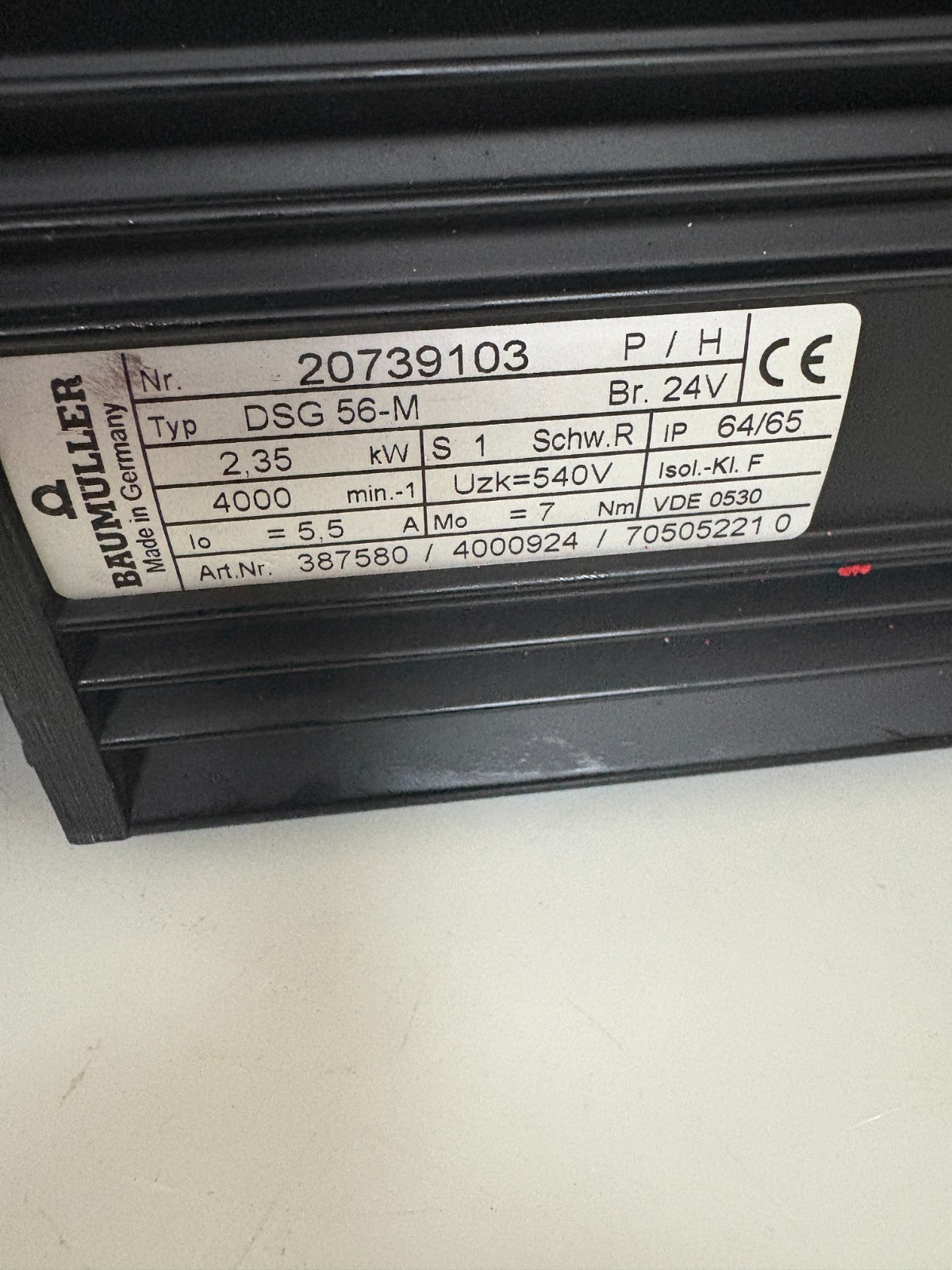 BAUMULLER SERVO MOTOR DSG 56-M3