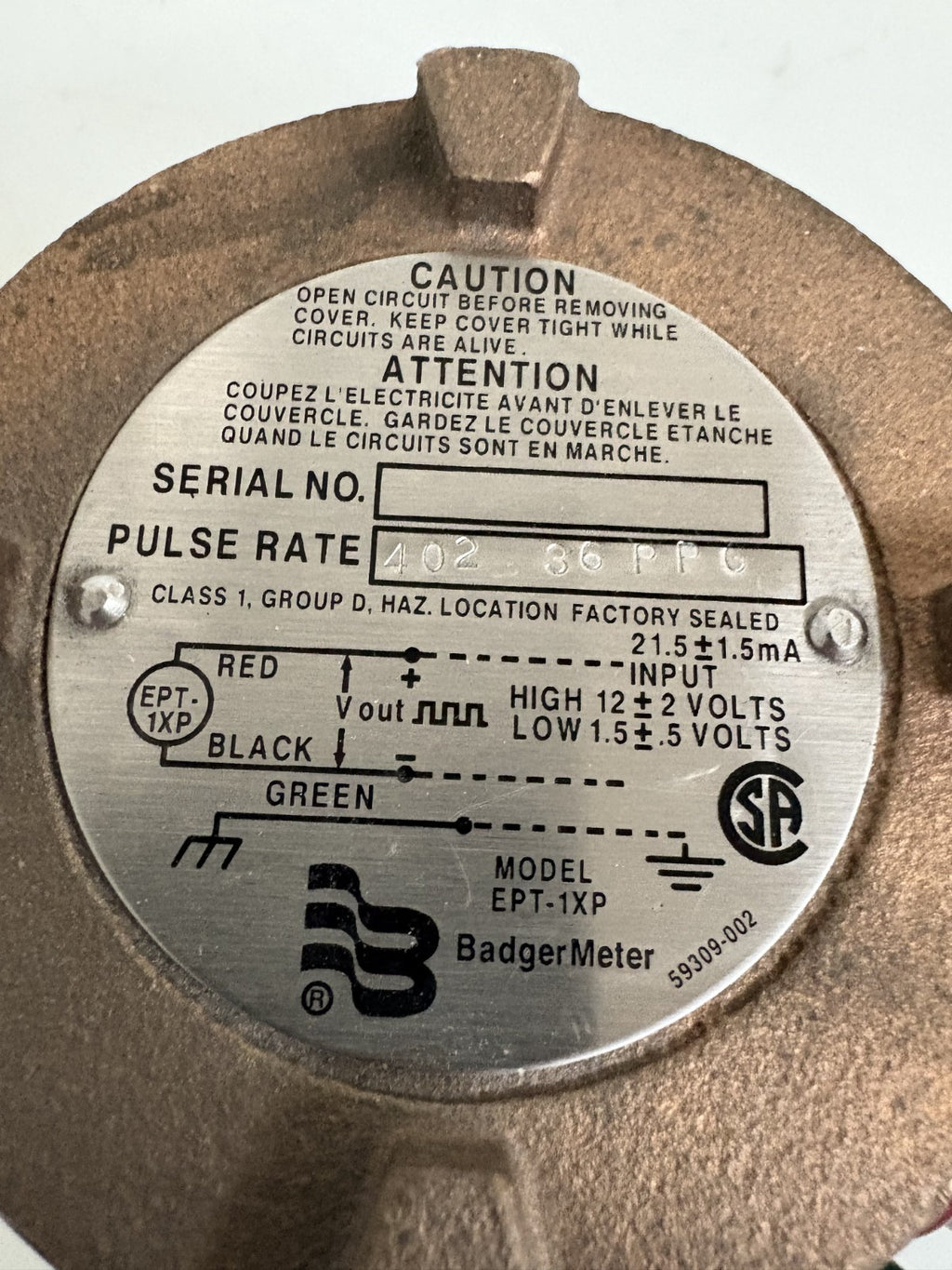 BADGER METER EPT-1XP