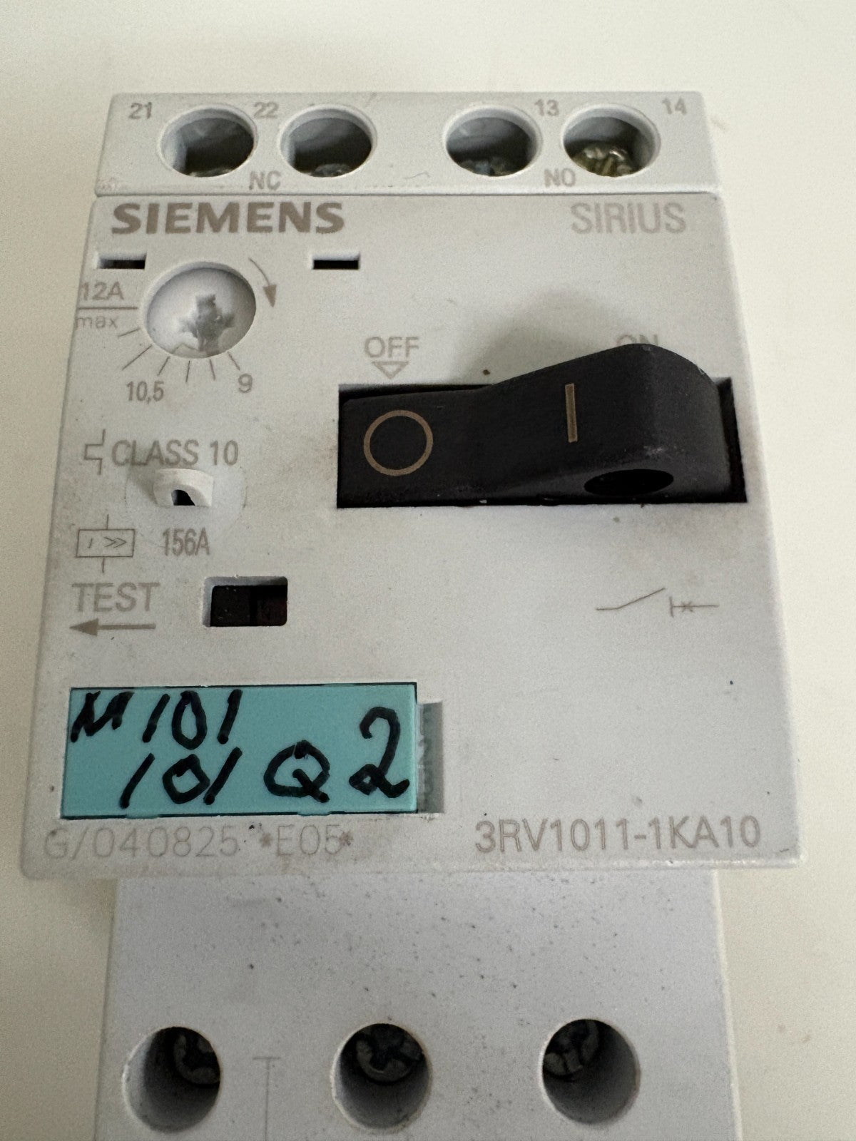 SIEMENS MOTOR CIRCUIT BREAKER 3RV1011-1KA10