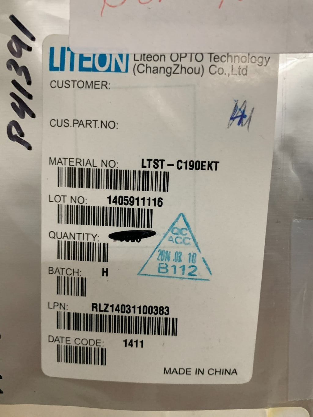 LOT OF 2273 LITE ON LED RED LTST-C190 EKT NEW ON REEL