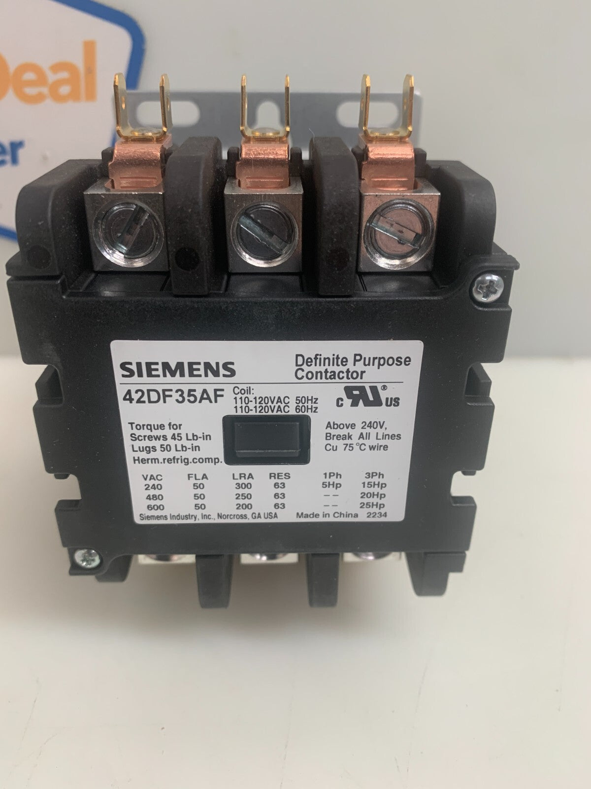 SIEMENS  Definite Purpose Contactor 42DF35AF