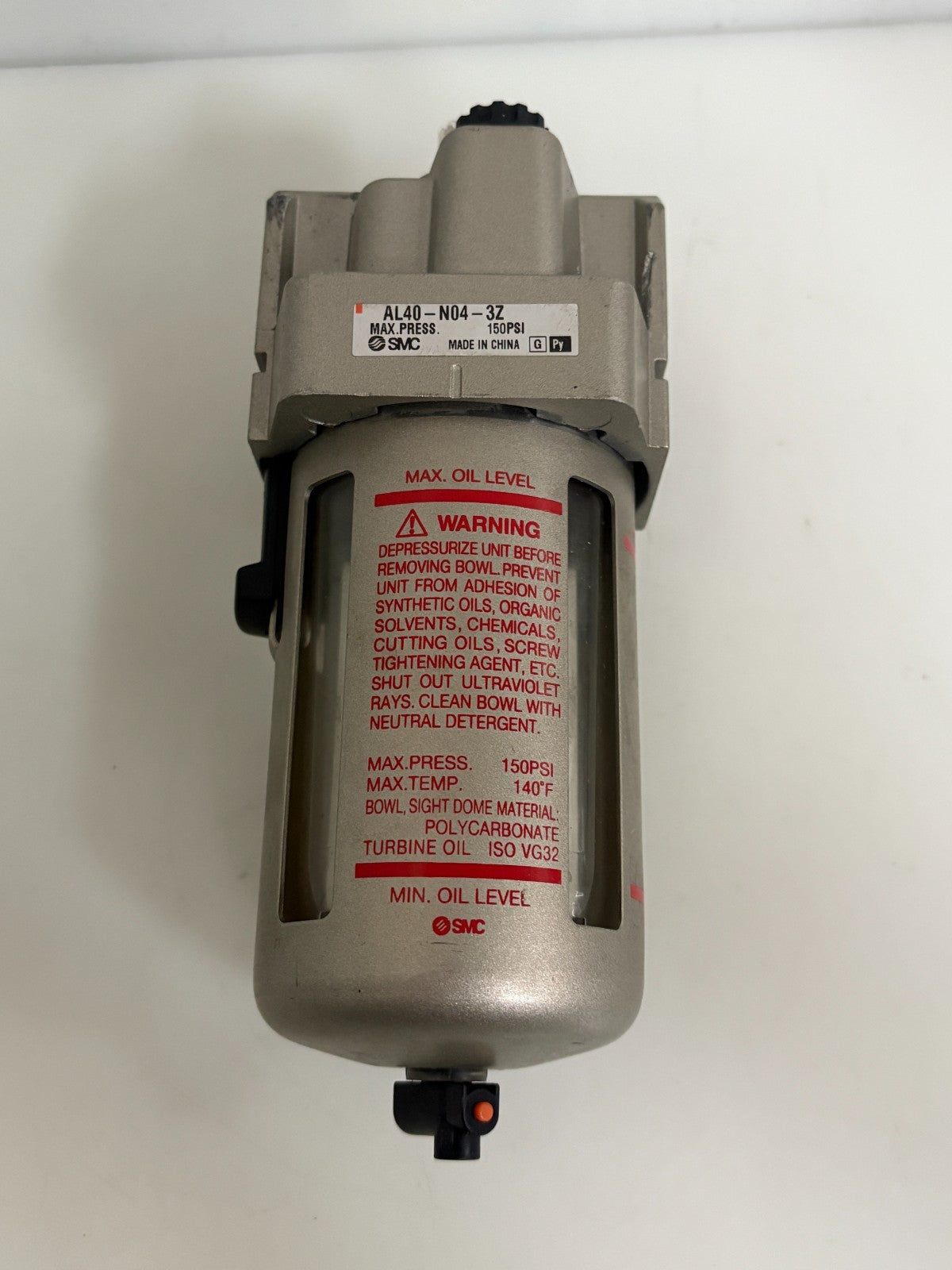 SMC PNEUMATIC LUBRICATOR AL40-N04-3Z