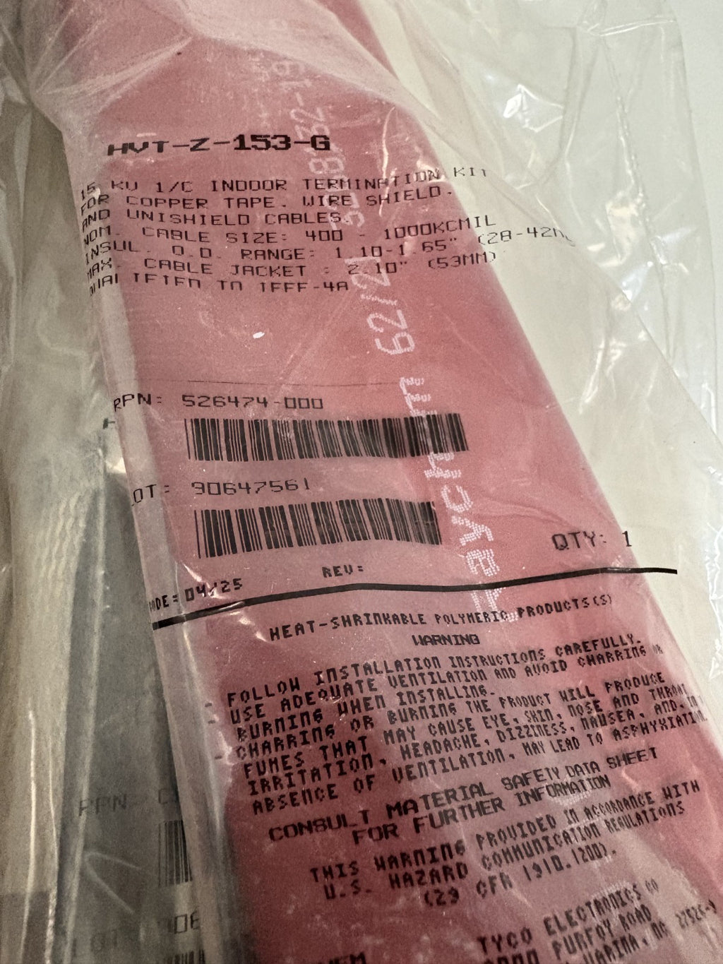LOT OF 2 TYCO TE CONNECTIVITY OMNI HVTZ153 G INDOOR TERMINATION KIT1