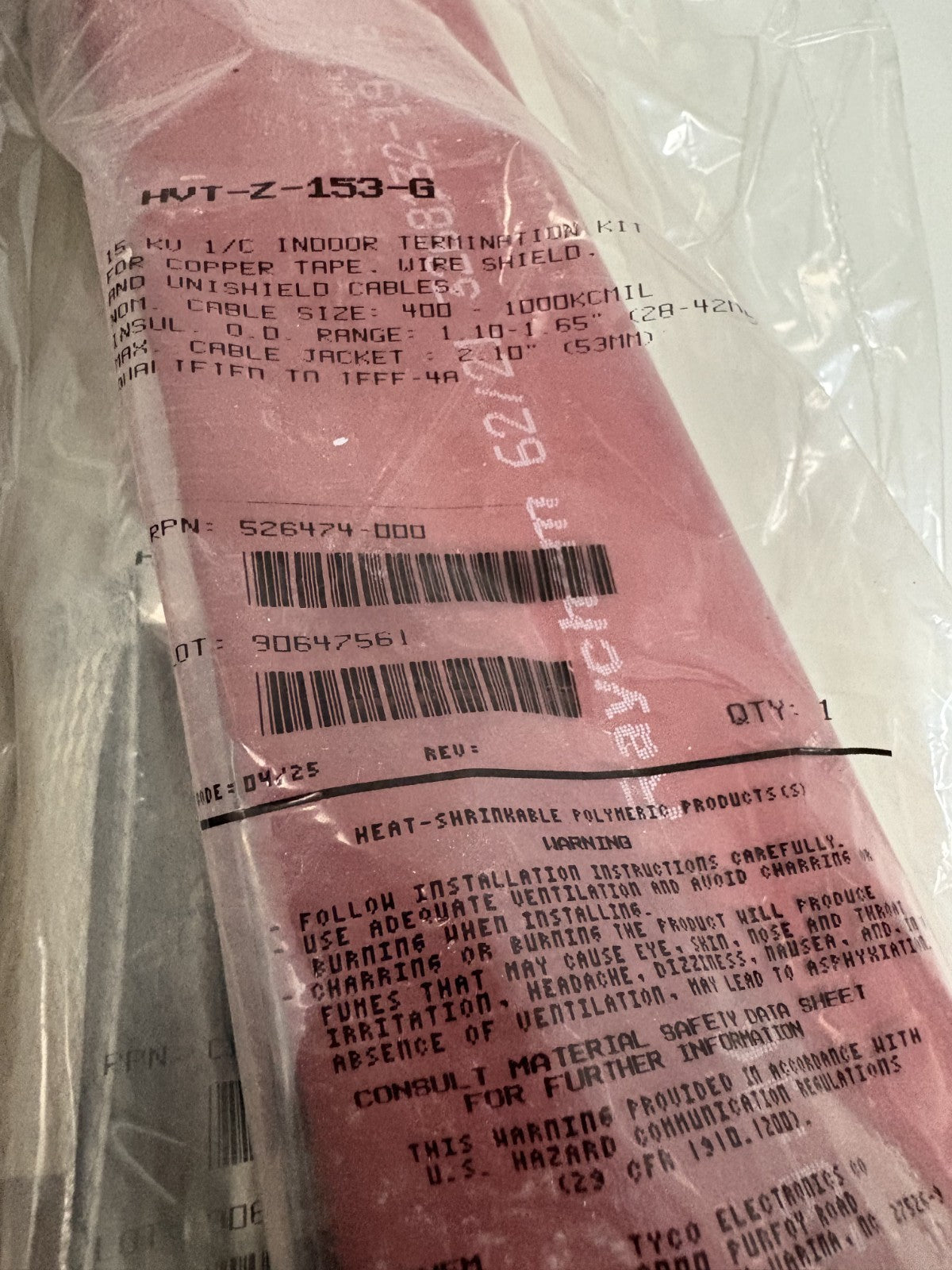 LOT OF 2 TYCO TE CONNECTIVITY OMNI HVTZ153 G INDOOR TERMINATION KIT1