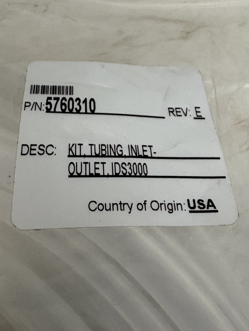 IDS 3000 INLET / OUTLET TUBING KIT #5760310