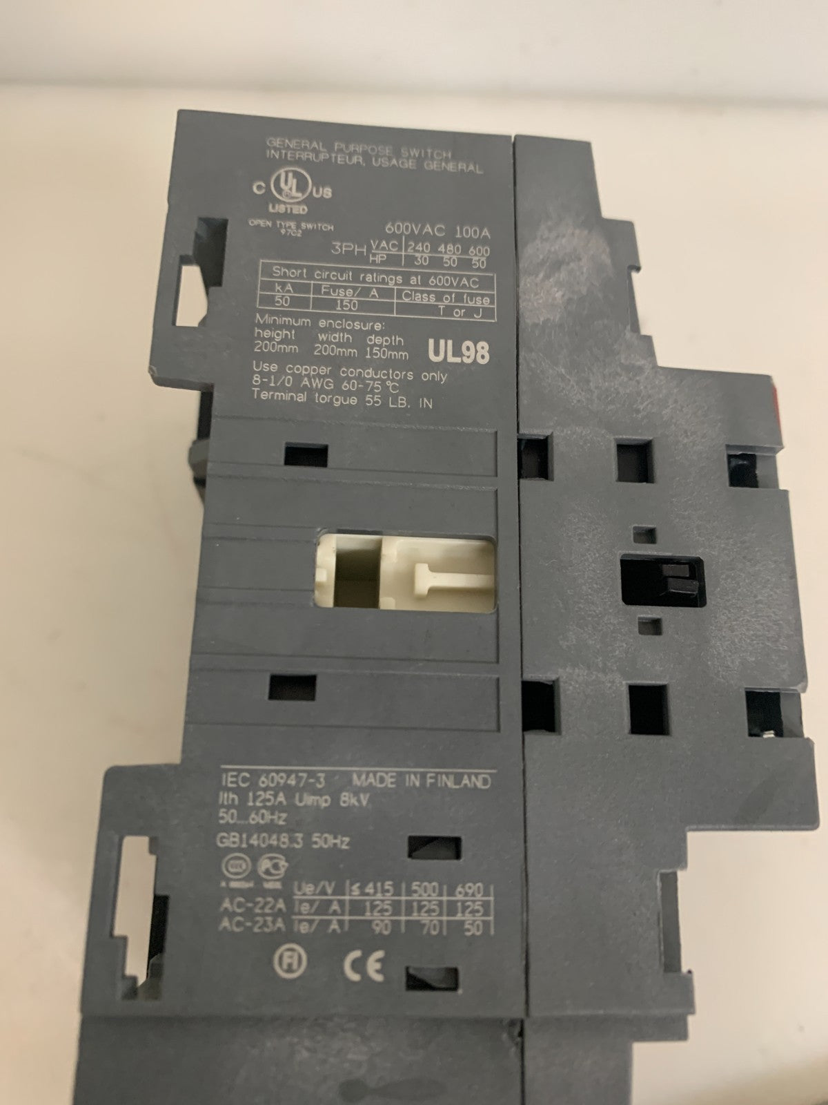 ABB DISCONNECT SWITCH OT125F32