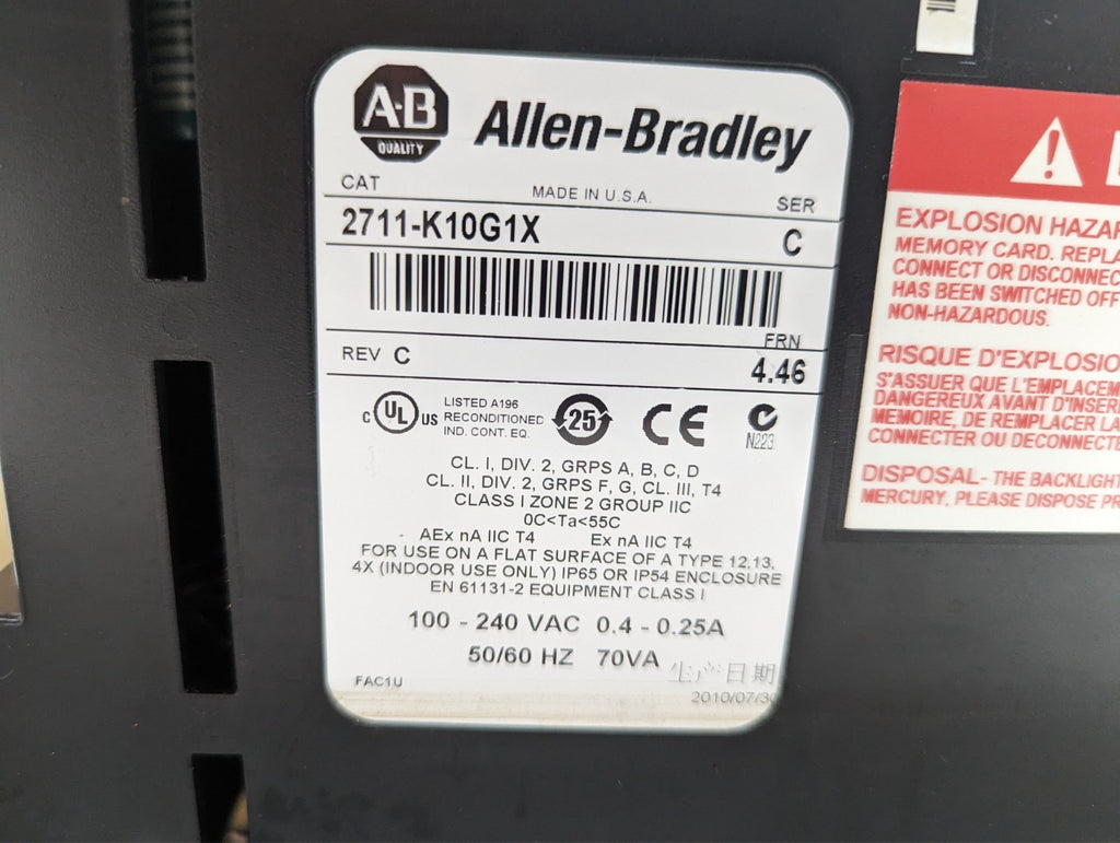 Allen-Bradley 2711-K10G1X SER C FRN 4.461