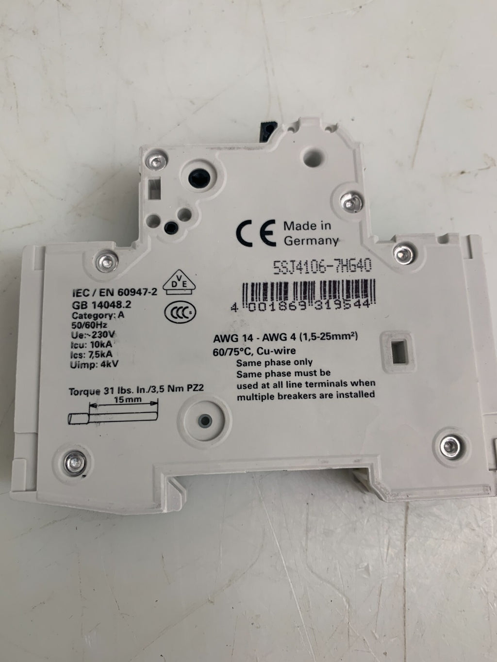 SIEMENS 5SJ41 Circuit Breaker GB14048.2  (Lot of 6)