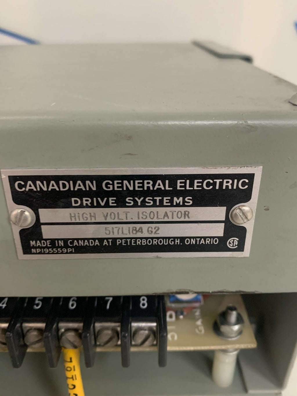 GENERAL ELECTRIC HIGH VOLT ISOLATION DRIVE SYTEMS 517L184G-21