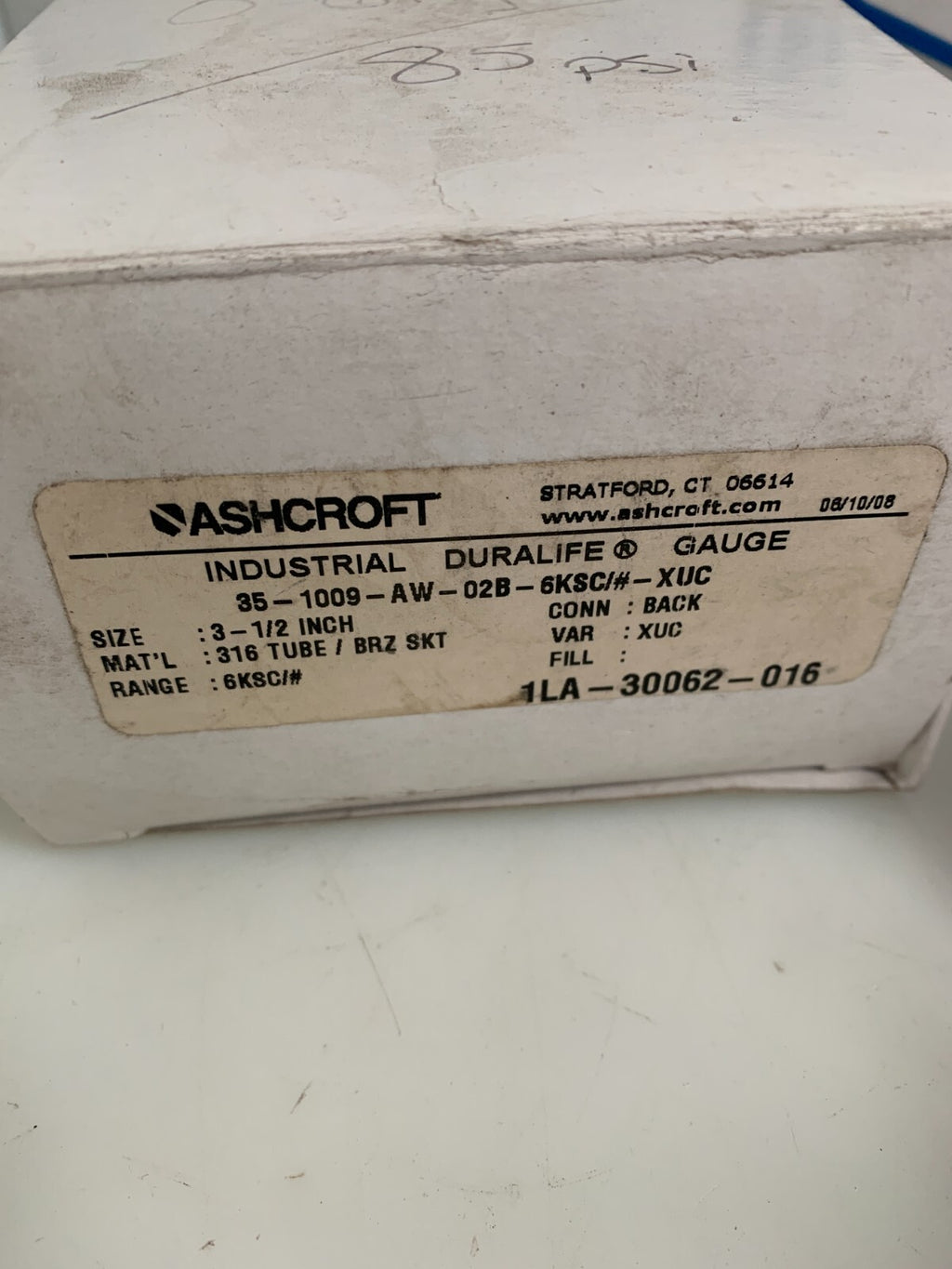 ASHCROFT 31/2" GAUGE 35-1009-AW-02B-6KSC-XUC2