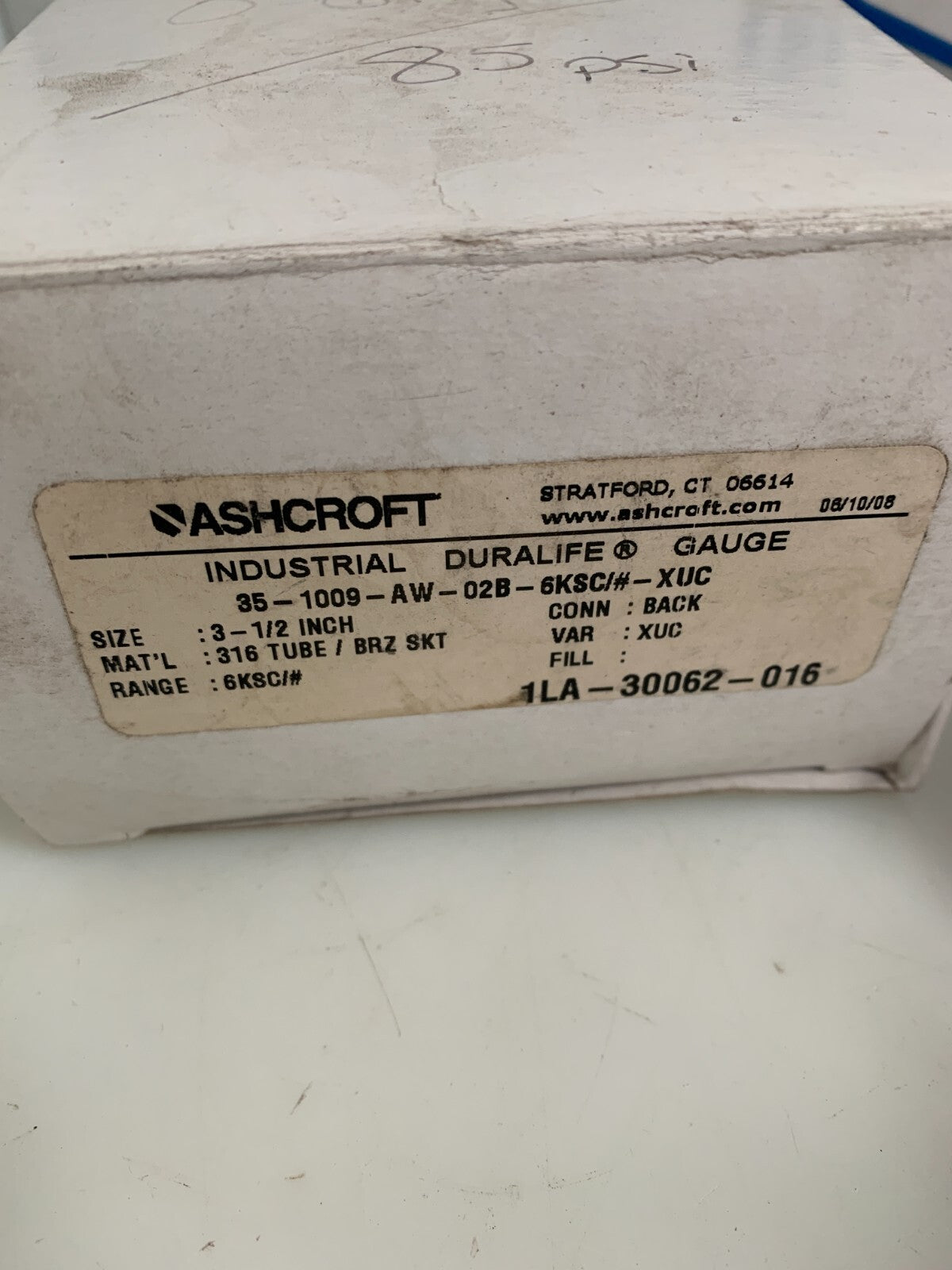 ASHCROFT 31/2" GAUGE 35-1009-AW-02B-6KSC-XUC2