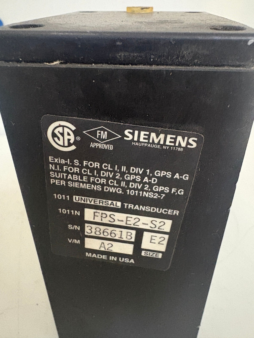 SIEMENS UNIVERSAL TRANSDUCER 1011N FPS-E2-S2 2