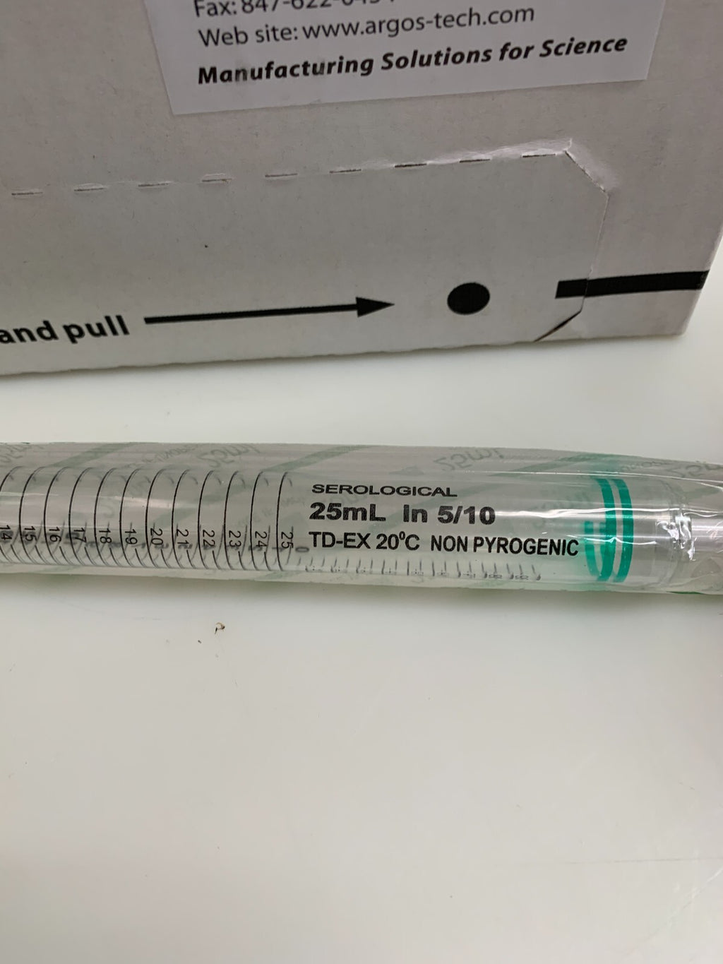 Argos Tech PM25 Disposable Plastic Serological pipettes Box of 100