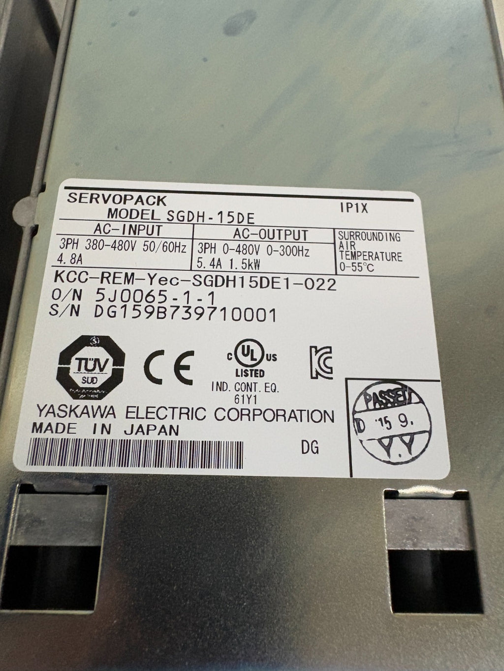 YASKAWA SERVOPACK SGDH-15DE