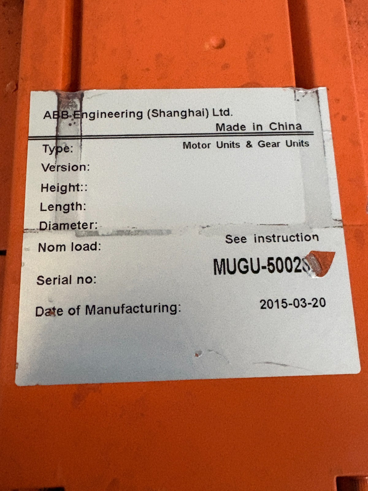 ABB ENGINEERING SERVO MOTOR MUGU-50028? 3
