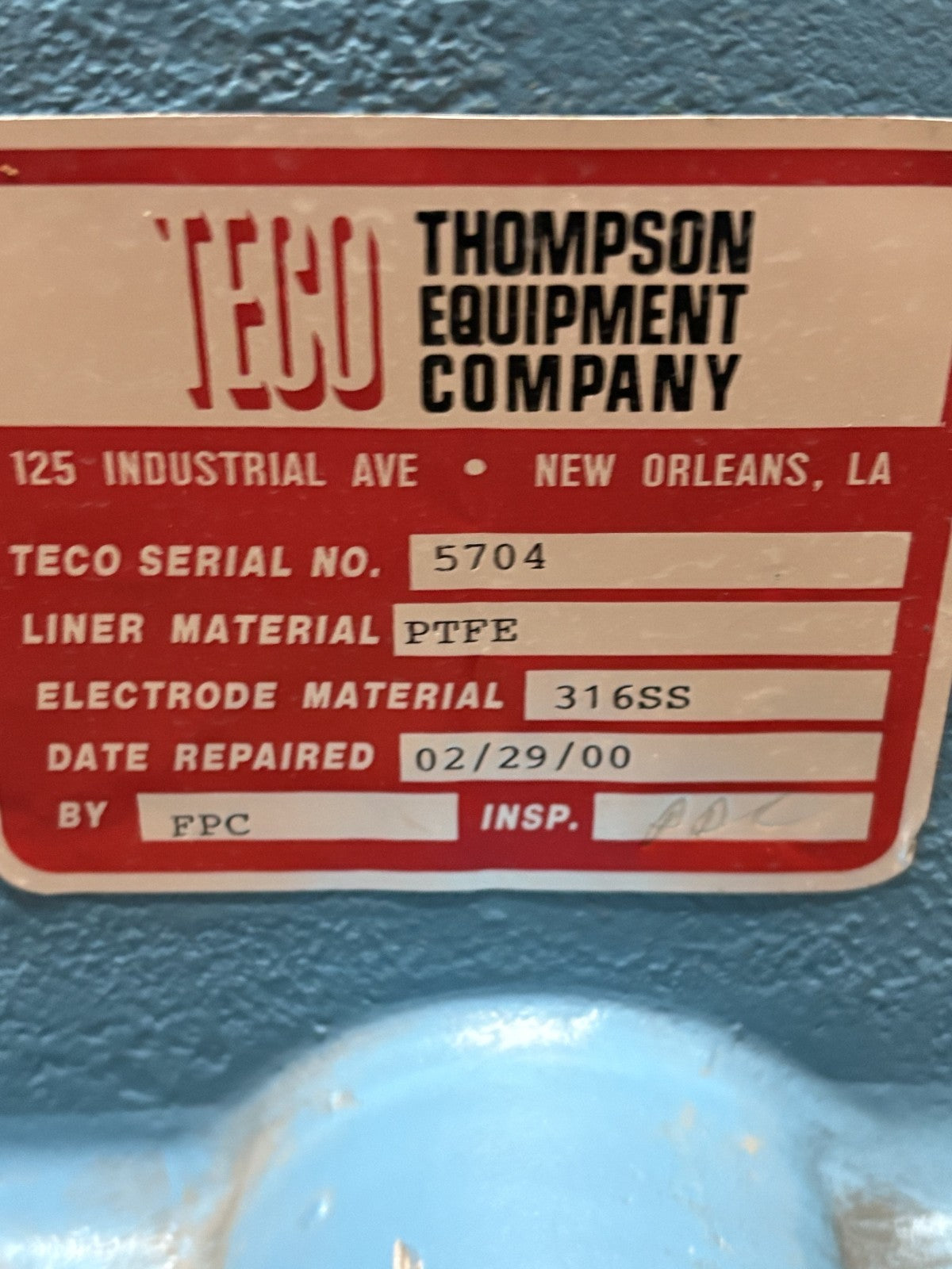 FISHER & PORTER TEFLON MAGNETIC TUBE FLOW METER MODEL 10D1416 AM A15