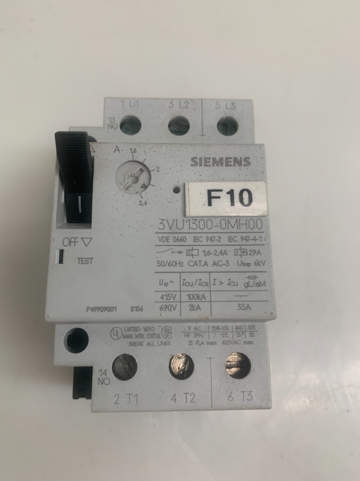 SIEMENS  Manual Motor Starter   3VU1300-1MN001