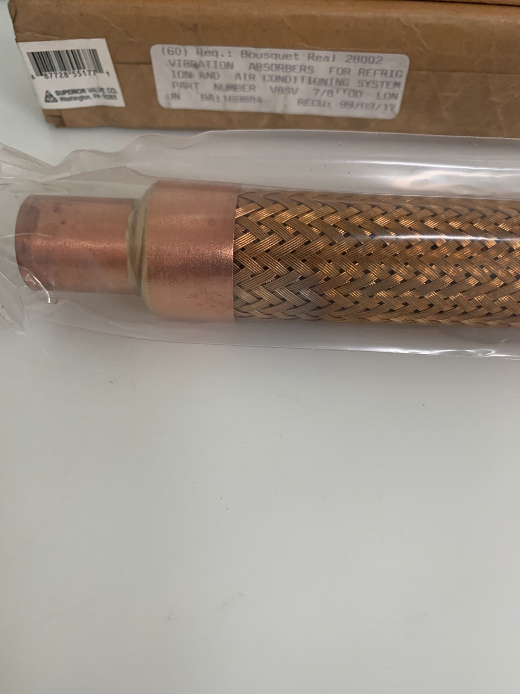 LOT OF 2 SUPERIOR VALVE CO. REFRIGERATION VIBRATION ABSORBER V8SV