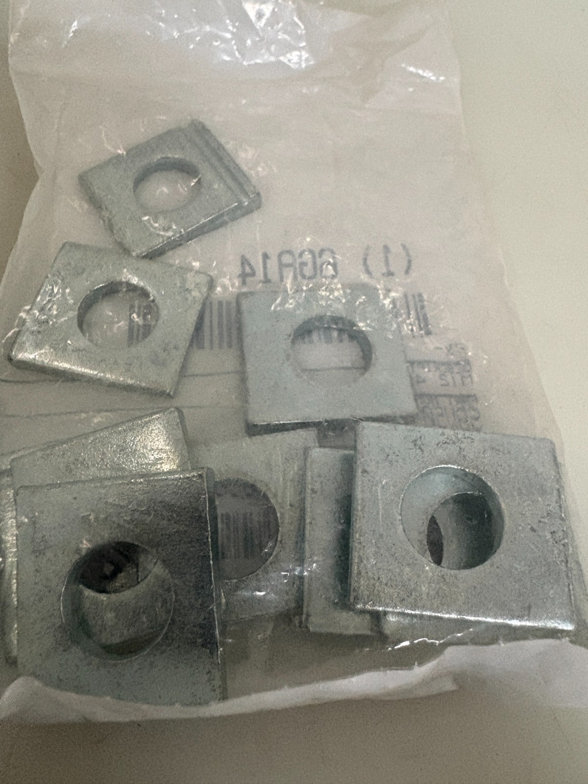 LOT OF 10 SQUARE BEVELED WASHER ZINC PLATE SCREW SIZE M12 435 ZN 6GA141