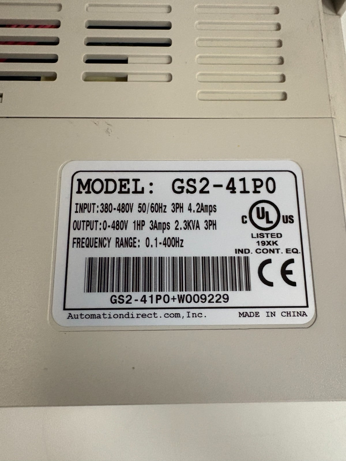AUTOMATION DIRECT DRIVE GS2-41P0-W009229