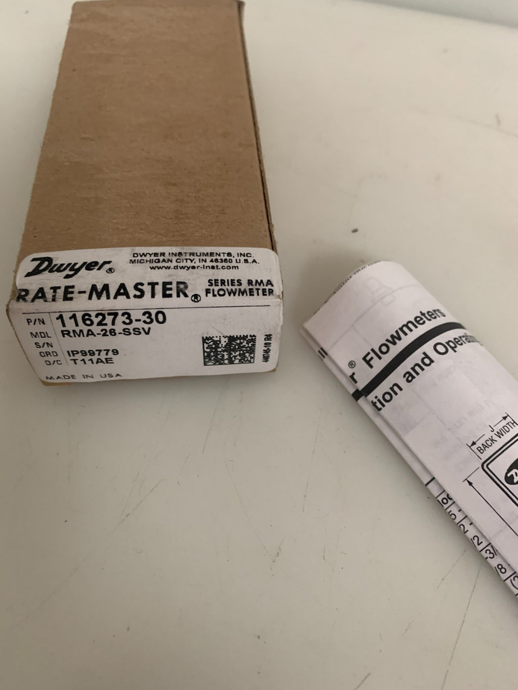 DWYER RATE-MASTER FLOWMETER RMA-26-SSV2