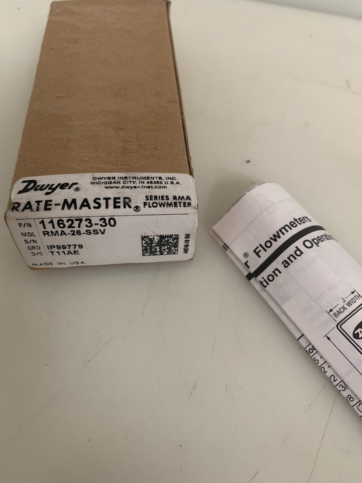 DWYER RATE-MASTER FLOWMETER RMA-26-SSV2
