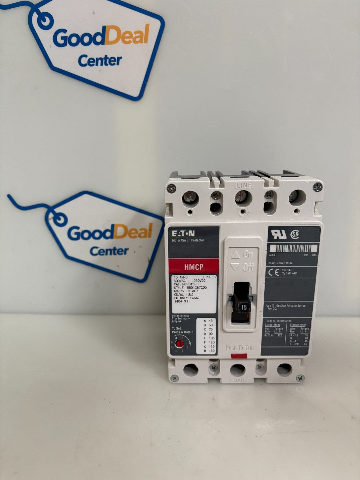 EATON 15 AMPS MOTOR CIRCUIT PROTECTOR HMCP015E0C