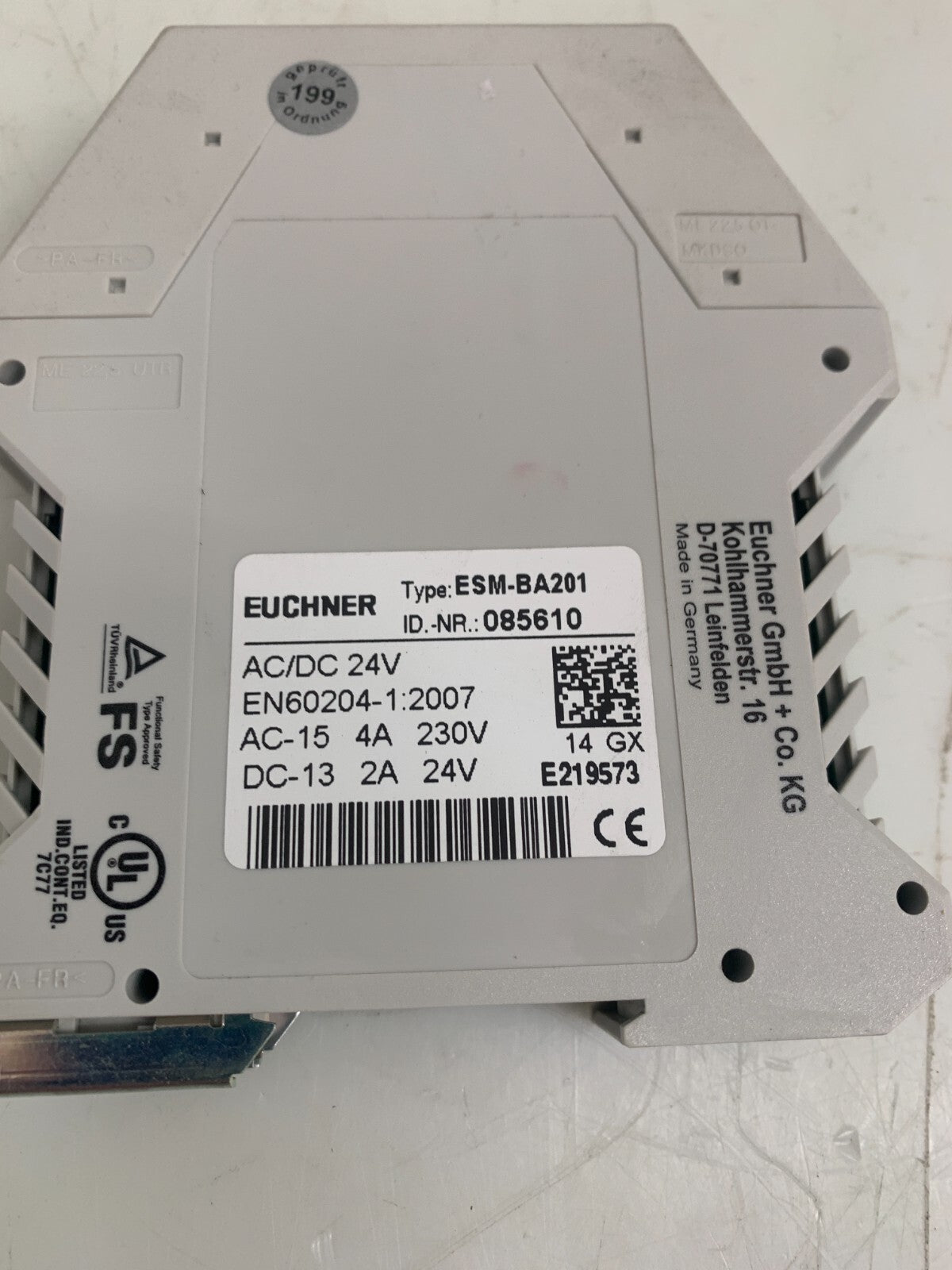 EUCHNER ESM-BA201  Safety Relay  085610