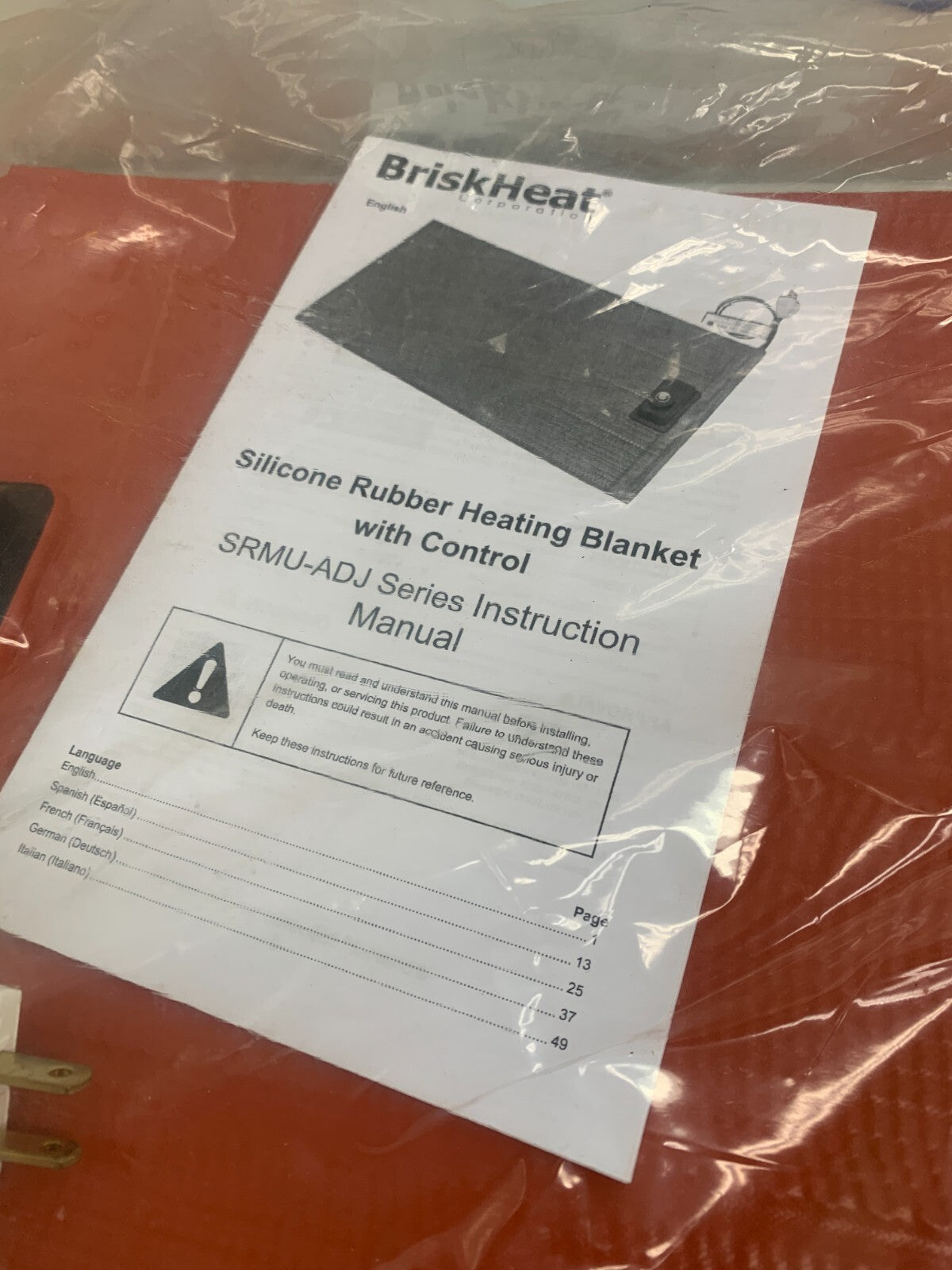 BRISKHEAT SRMU051224P-ADJ Silicone Rubber Heating Blanket with Control3