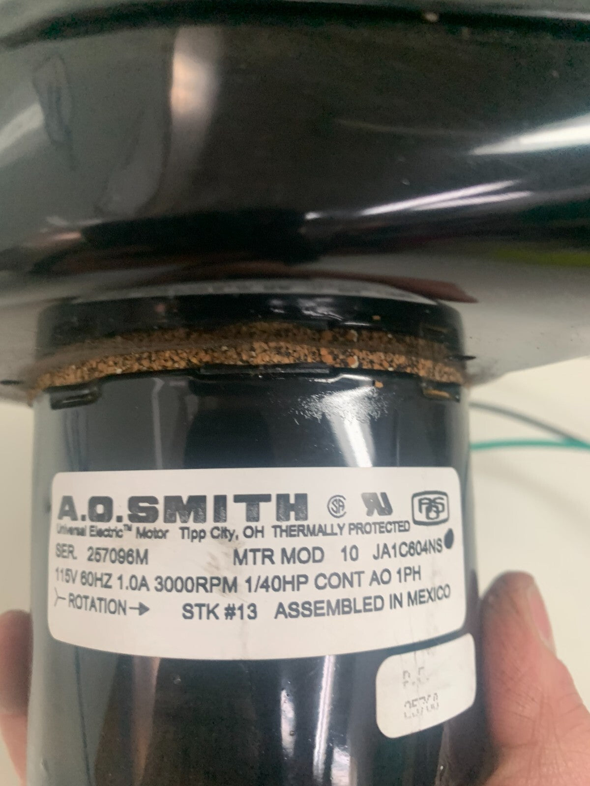 AO SMITH 1/40 HP MOTOR BLOWER #13